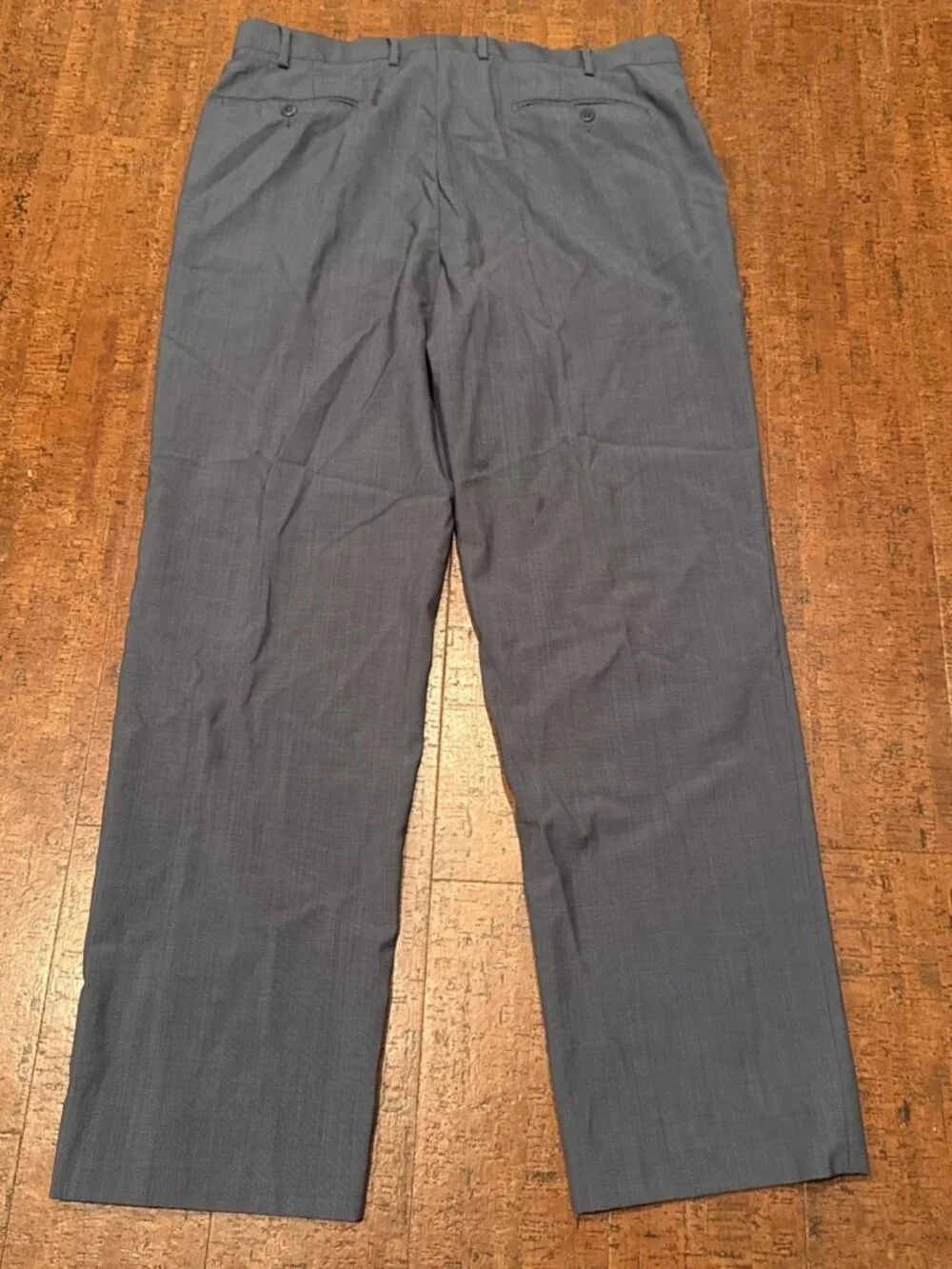 Zanella Men’s 38X31 Blue Todd Flat Front Classic Dress Pants Wool Trousers